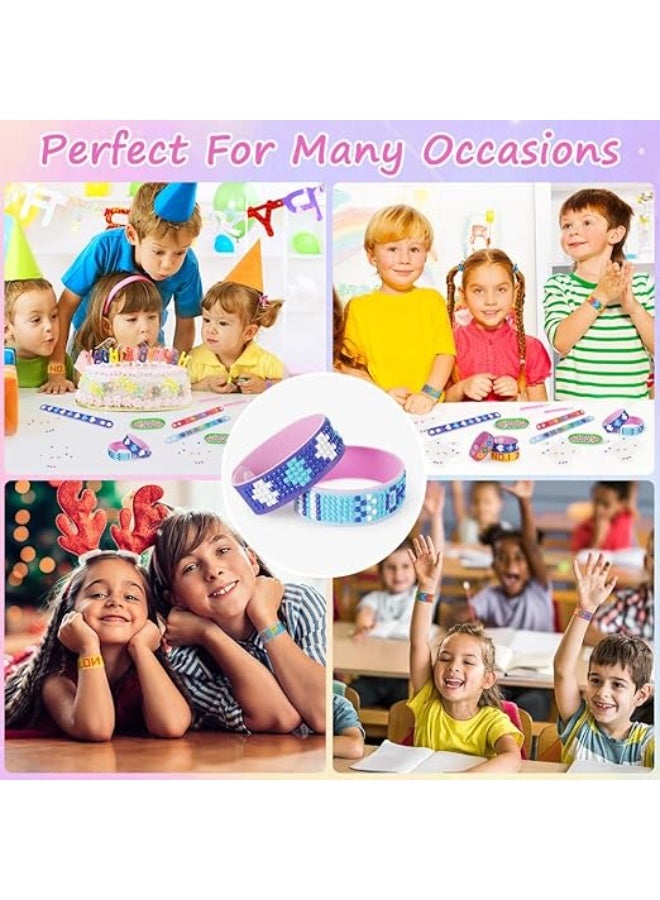 Diamond painting bracelet, 6-piece diamond art bracelet set, diamond wristband mosaic sticker set, adjustable bracelet decorated with colorful diamond dots, arts and crafts for kids - Image 2